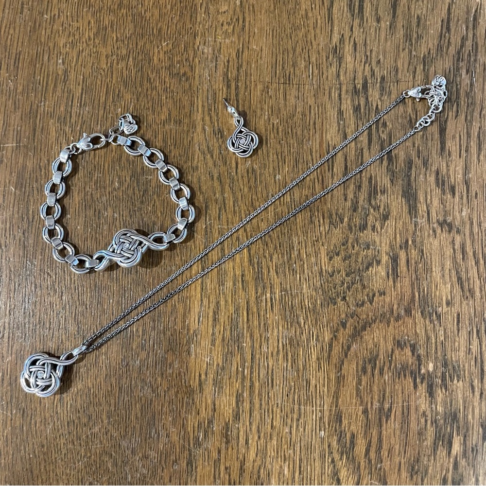 Brighton Interlok Petite Necklace Bracelet Bundle Silver